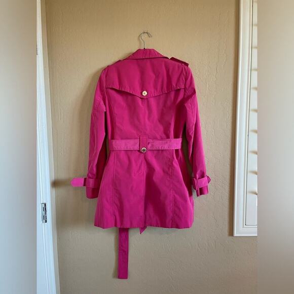 Calvin Klein Raspberry Pink Trench Coat - Picture 7 of 9